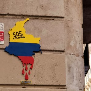 Panell SOS Colòmbia a Barcelona (Països Catalans)