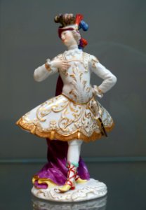 Pair of operatic figures, 2 of 2, Johann Joachim Kaendler, Meissen Porcelain, c. 1759-1760, hard-paste porcelain - Wadsworth Atheneum - Hartford, CT - DSC05307