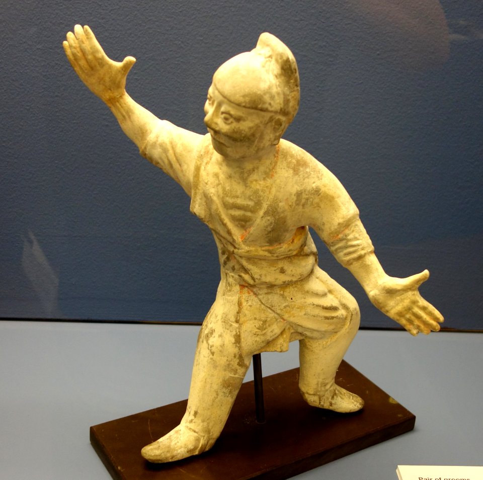 Pair of grooms, groom 2, China, Tang dynasty, 618-906 AD, Henan or Shaanxi province, earthenware - Fitchburg Art Museum - DSC08765