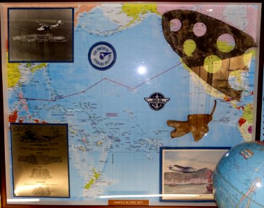 Pan American Airways System trans-Pacific flight map, Philippine Clipper, Martin (M-130) NC-14715, 1935-1943 - Oregon Air and Space Museum - Eugene, Oregon - DSC09824