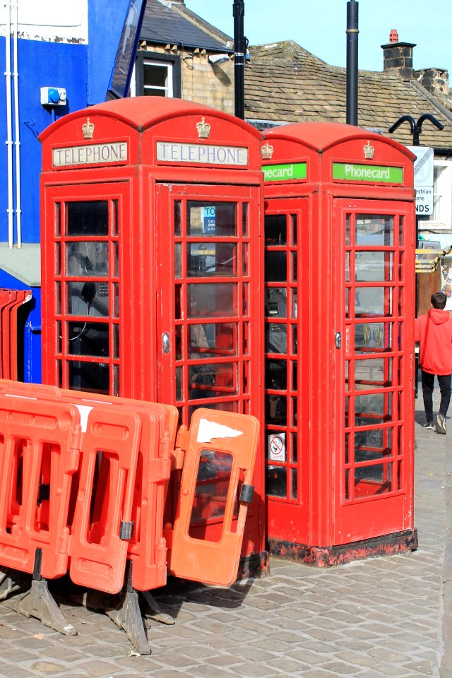Pair Of K6 Telephone Kiosks To Rear Of Market Place