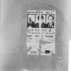 Pamflet met koppen van Claus, Carlos, Bernhard, Bestanddeelnr 917-9401