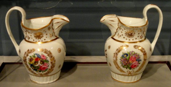 Pair of pitchers, Tucker Factories or successor, Philadelphia, 1827-1838, porcelain with polychrome enamel and gilding - Hood Museum of Art - DSC09209