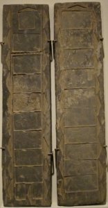 Pair of tiles with animal designs, China, Han dynasty, ceramic, Honolulu Museum of Art