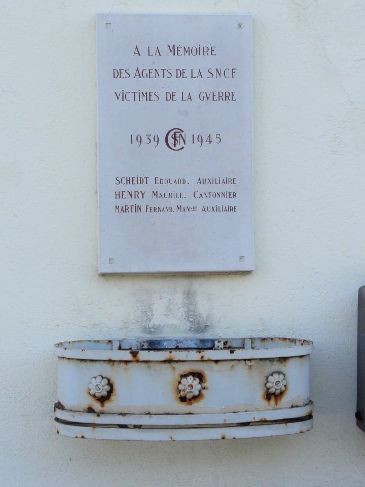 Pagny-sur-Meuse (Meuse) gare, plaque memorial de guerre