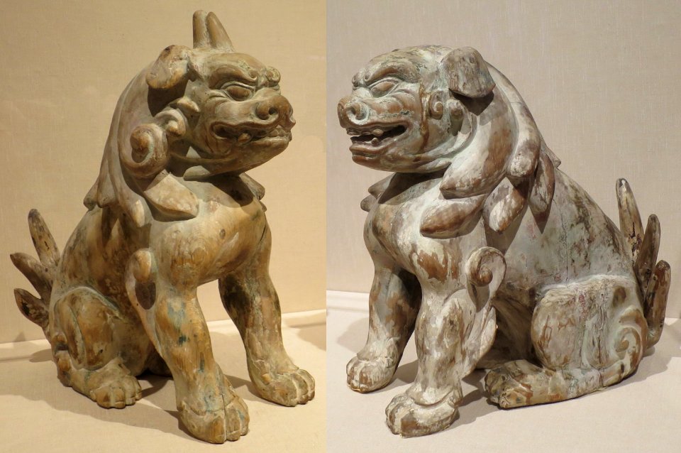 Pair of guardian lion dogs from Japan, Honolulu Museum of Art 7961.1-.2