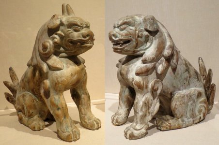 Pair of guardian lion dogs from Japan, Honolulu Museum of Art 7961.1-.2