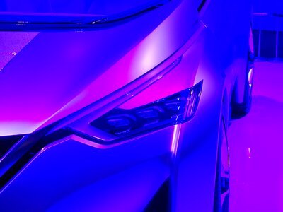 Purple showroom vehicle
