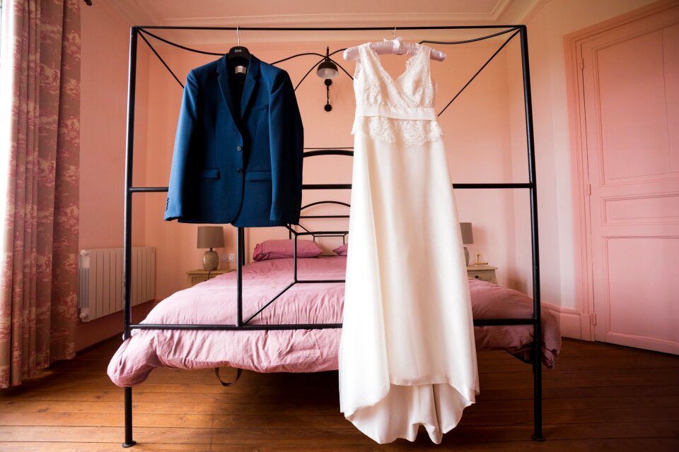 Blue pink wedding