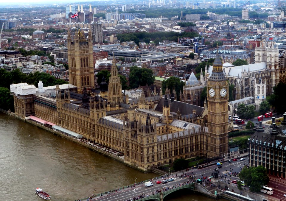 Palace of Westminster viewed from the London Eye