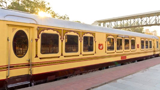 Palace on Wheels luxury train at Jaipur India photo
