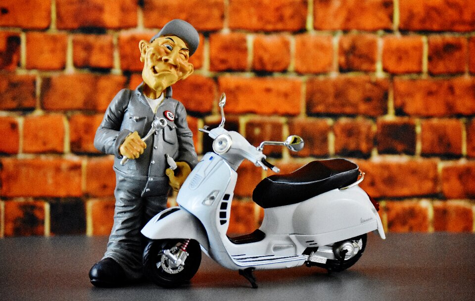 Figure funny motor scooter