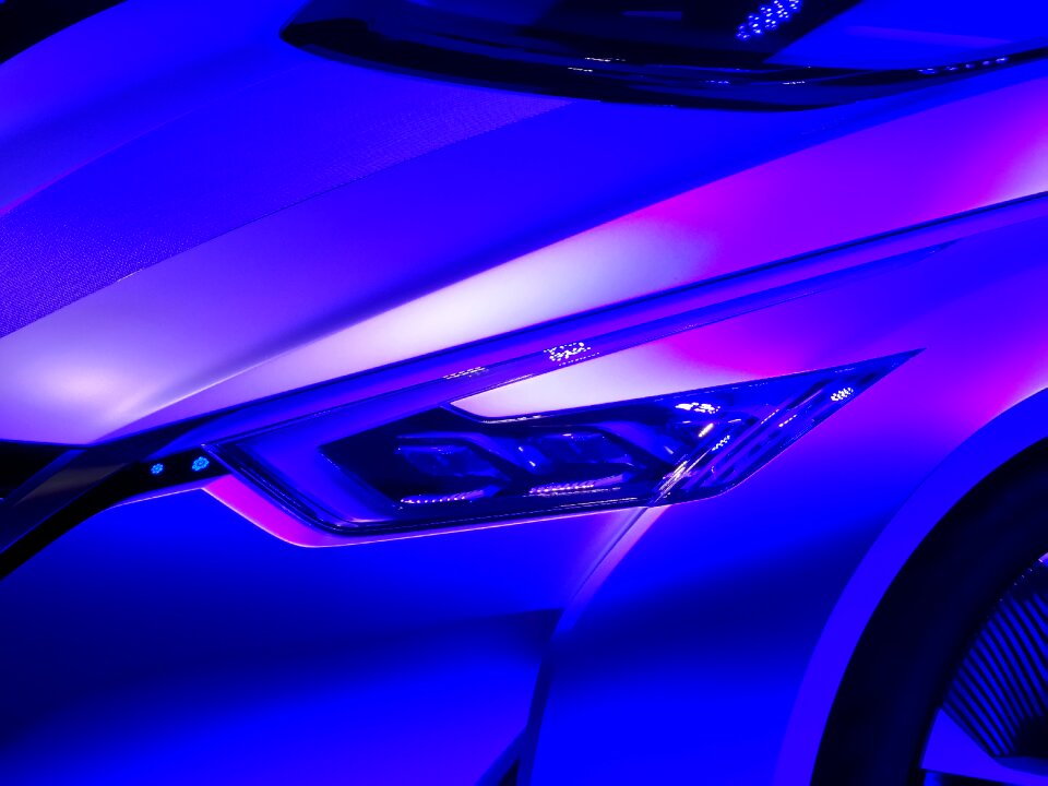 Purple showroom vehicle