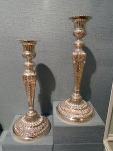 Pair of George III candlesticks, Paul Storr, London, 1808-1809, silver - Portland Art Museum - Portland, Oregon - DSC08827