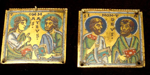 Pair of Enamel Plaques, about 1160 AD, Mosan, gilded copper and enamel - Cleveland Museum of Art - DSC08590