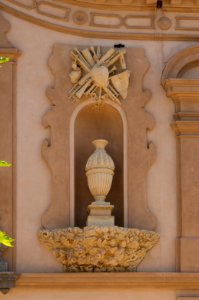 Palacio de Bibataubin detail left facade Granada Spain
