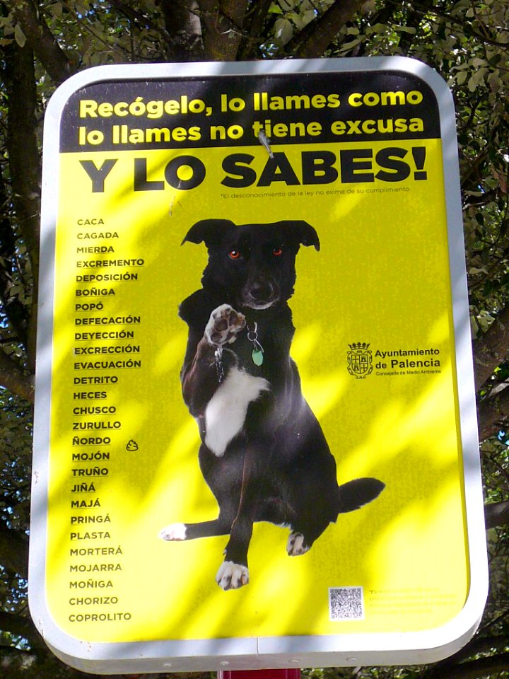 Palencia - Aviso canino con instrución lexicográfica