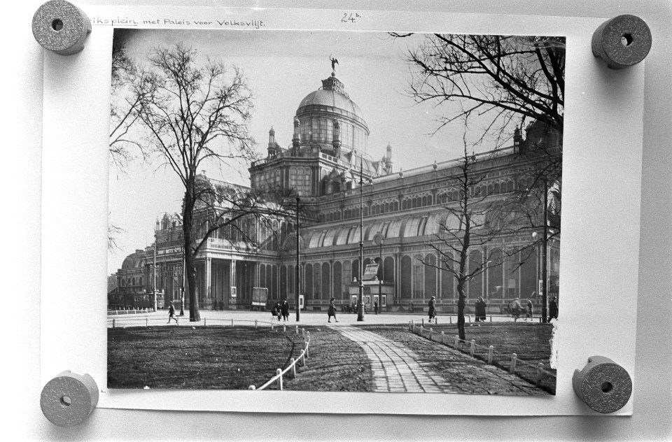 Paleis voor Volksvlijt , Amsterdam afgebrand 1929, exterieur, Bestanddeelnr 923-7369