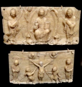 Plaques from a Portable Altar, 1050-1100 AD, German, Lower Rhine Valley, walrus ivory - Cleveland Museum of Art - DSC08596