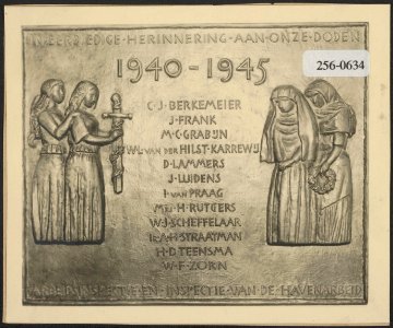 Plaquette in de grote vergaderzaal van de Centrale Dienst van de Arbeidsinspect…, Bestanddeelnr 256-0634