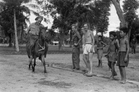 Palembang. Tanks en gevechtswagens hebben het paard verdrongen uit het moderne l, Bestanddeelnr 347-1-2