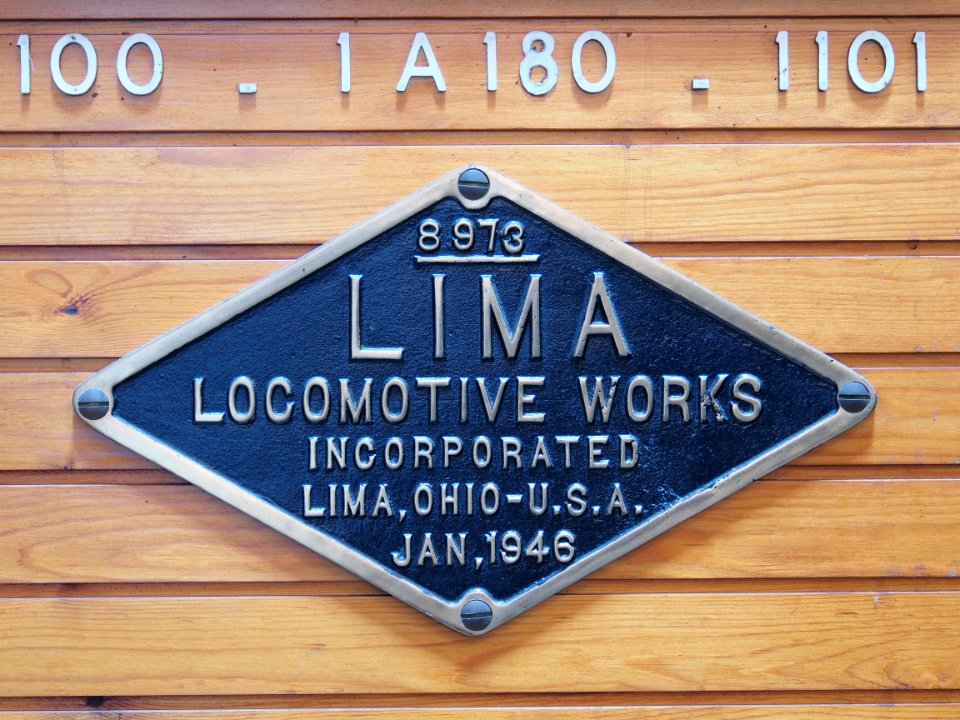 Plaque-de-constructeur LIMA Locomotive Works Incorporated 8973