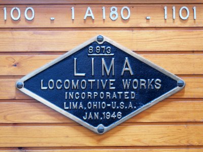 Plaque-de-constructeur LIMA Locomotive Works Incorporated 8973