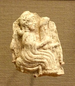 Plaque with female musician playing a harp, Ischali, baked clay - Oriental Institute Museum, University of Chicago - DSC07337