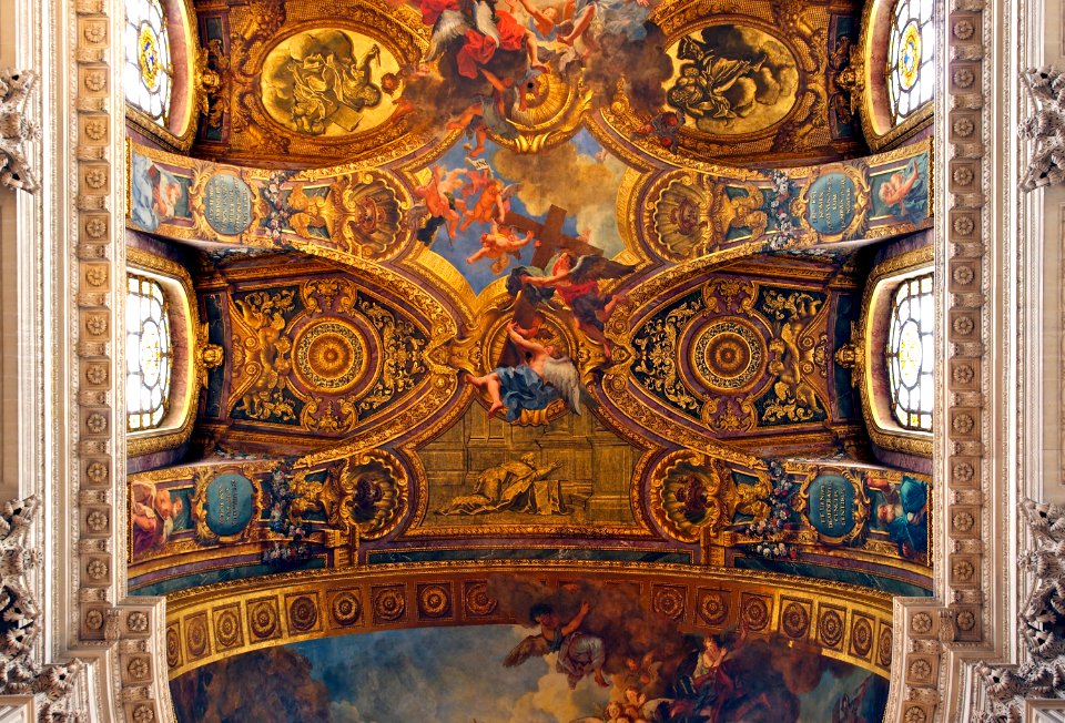 Plafond Chapelle Royale Versailles Coypel détail 1