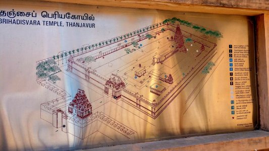 Plan of the Rajarajeshwara temple Tanjavur India
