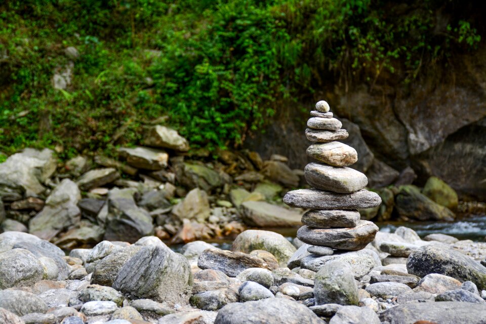 Peace river rock balancing