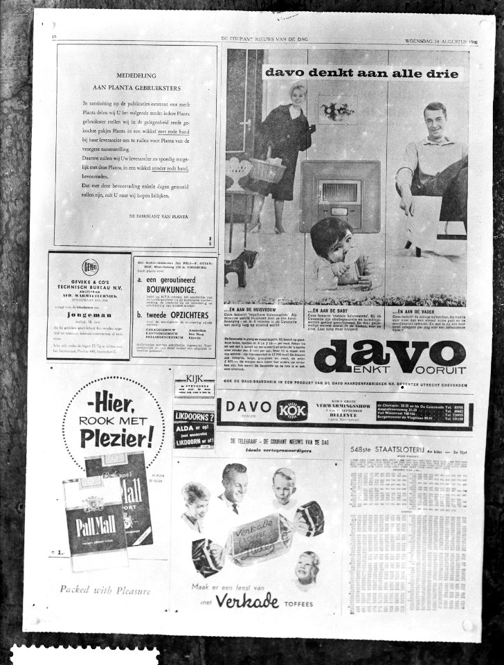 Planta-affaire diverse advertenties, Bestanddeelnr 911-5534