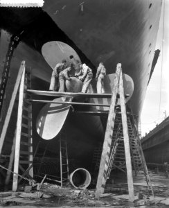 Plaatsen schroeven Ms Statendam bij Wilton Fijenoord, Bestanddeelnr 908-1172