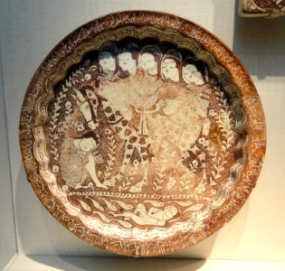 Plate by Shamsuddin al-Hasani Abu Zayd, Iran, December 1210 AD (dated AH Jumada II 607), composite body painted over glaze with luster - Freer Gallery of Art - DSC05339