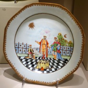 Plate for European market, China, c. 1760, porcelain - Chazen Museum of Art - DSC02302