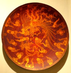Plate made of varnished and closely-fitted bamboo, Kinh ethnic group, Nam Dinh province - Vietnam National Museum of Fine Arts - Hanoi, Vietnam - DSC05262