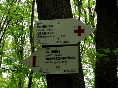 Platoul Cornesti hiking signs