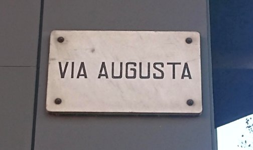 Placa Via Augusta (tram Aribau)