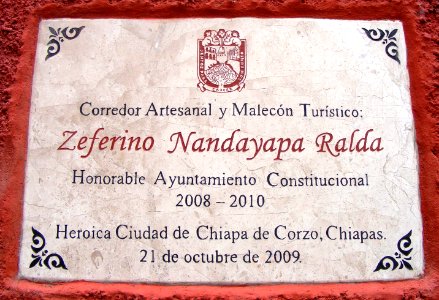 Placa Zeferino Nandayapa