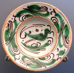 Plate with bird, Teruel, Spain, 1650-1700 AD, ceramic - Museo Nacional de Artes Decorativas - Madrid, Spain - DSC08202