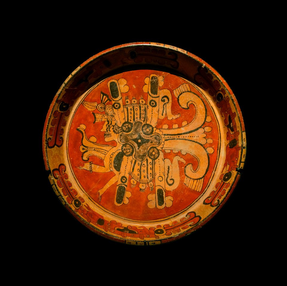 Plat maya avec signe planète Vénus, expo musée Quai Branly Paris
