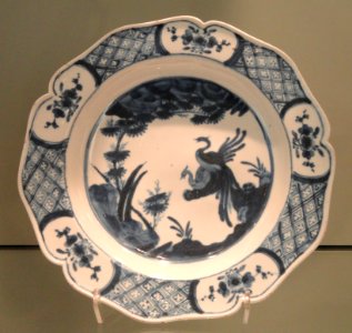 Plate with Kraak Design, c. 1752-1755, Chelsea, soft-paste porcelain with underglaze cobalt - Gardiner Museum, Toronto - DSC00694