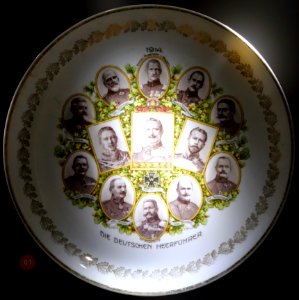 Plate with portraits of Wilhelm II, Prinz Heinrich, and army generals, Germany, 1914 AD - Braunschweigisches Landesmuseum - DSC04657