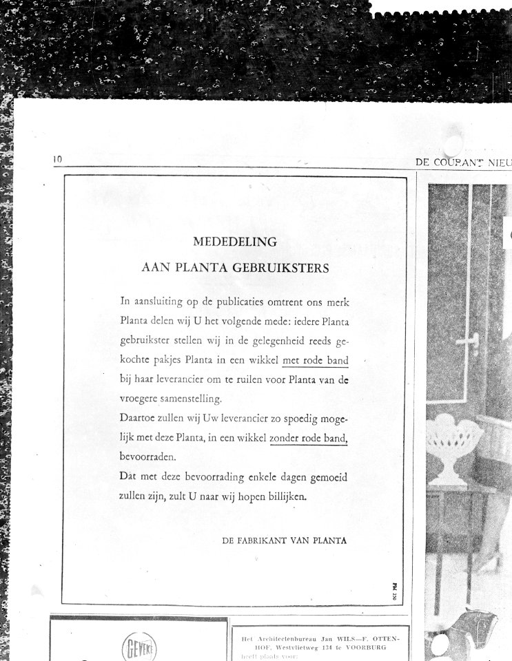 Planta-affaire diverse advertenties, Bestanddeelnr 911-5529
