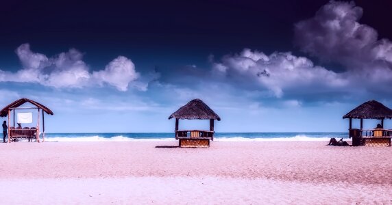 Huts beach sand photo