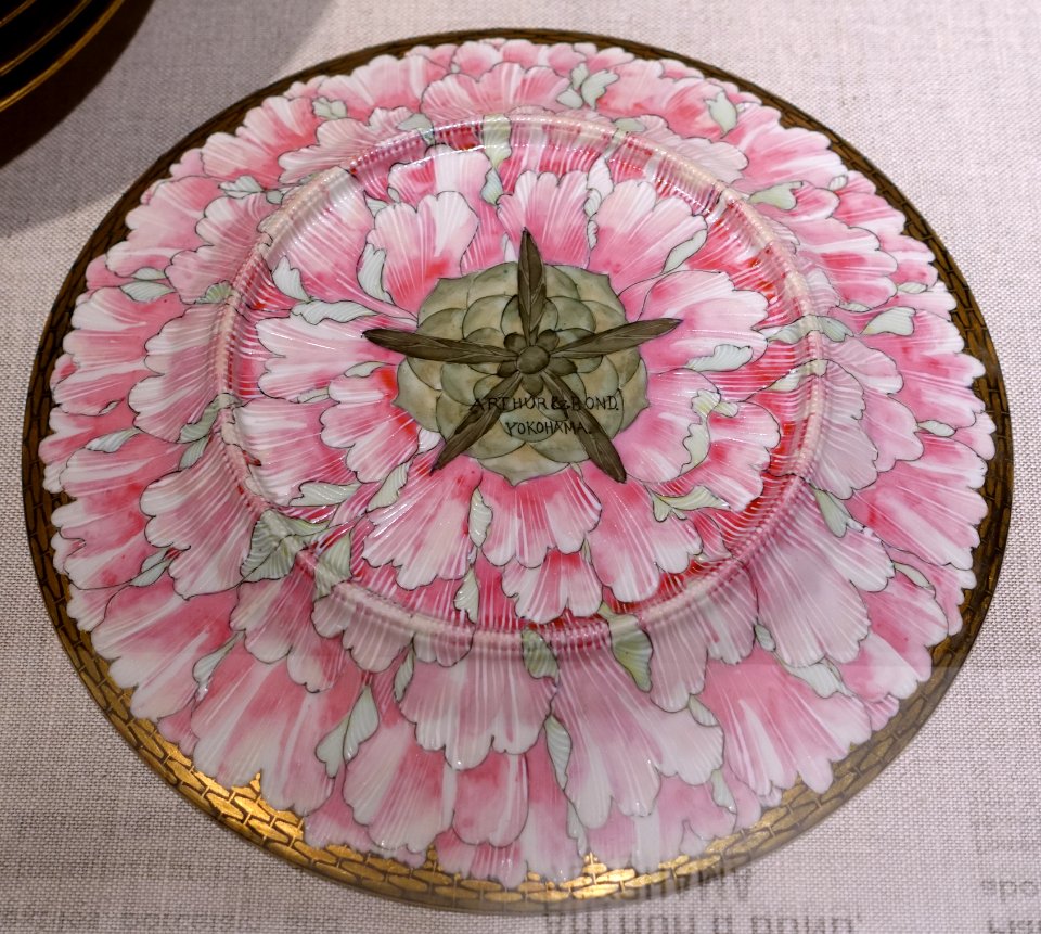 Plate by Arthur & Bond, Yokohama, Japan, c. 1908 AD, porcelain - Peabody Essex Museum - DSC07813