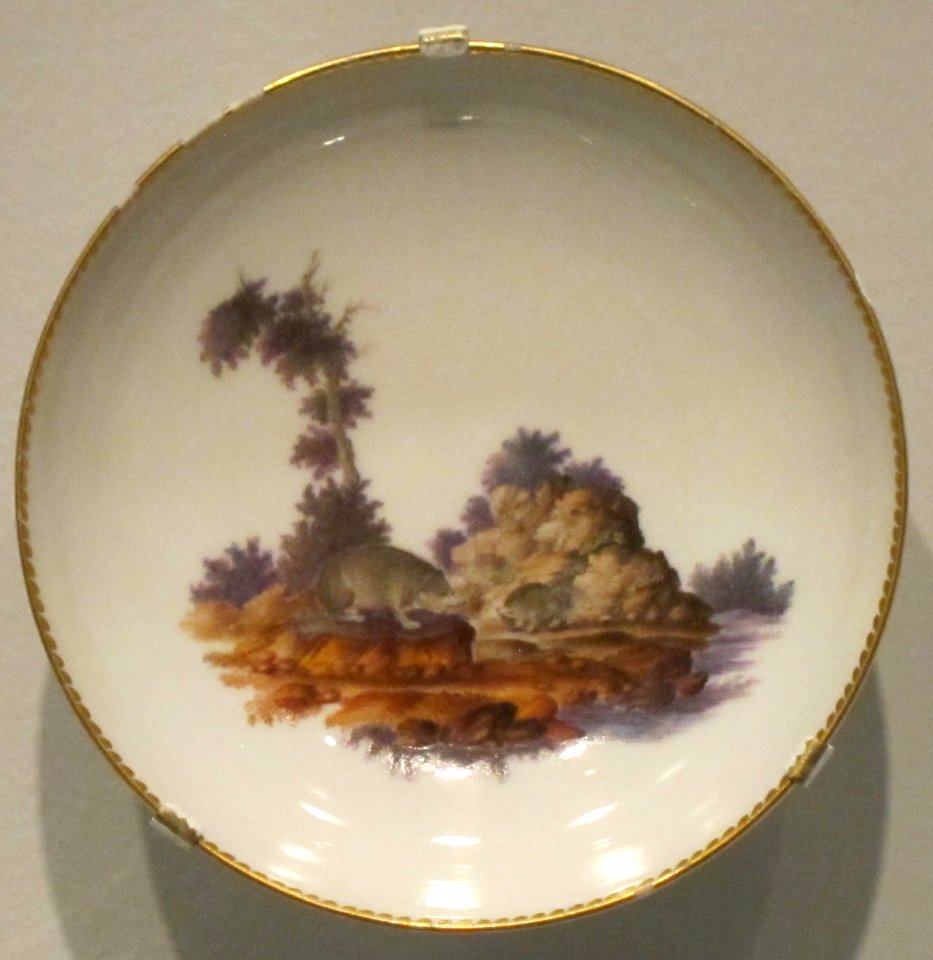 Plate from German hard-paste porcelain breakfast set, c. 1765, Berlin, Honolulu Museum of Art