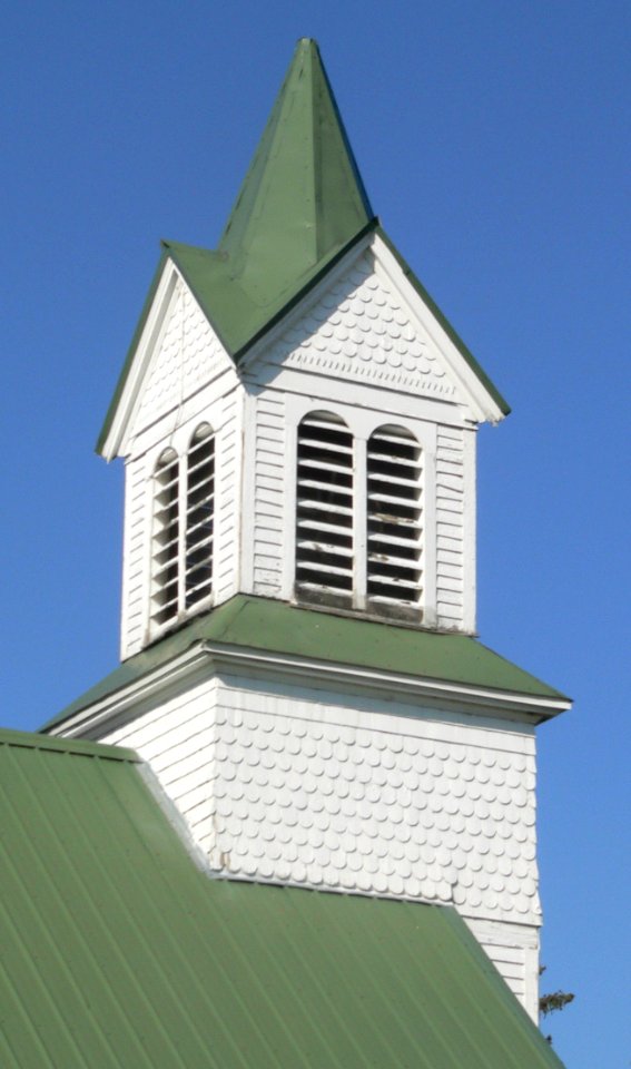 Pleasant Hill Chapel (Union Co SD) steeple from SW 1