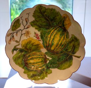 Plate with two melons, Chelsea, c. 1755, soft-paste porcelain - California Palace of the Legion of Honor - DSC07621 photo