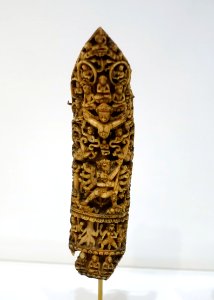 Plaque from a Tantric dancer's bone apron, 1 of 2, Tibet, 1500s AD, human bone - Dallas Museum of Art - DSC04986
